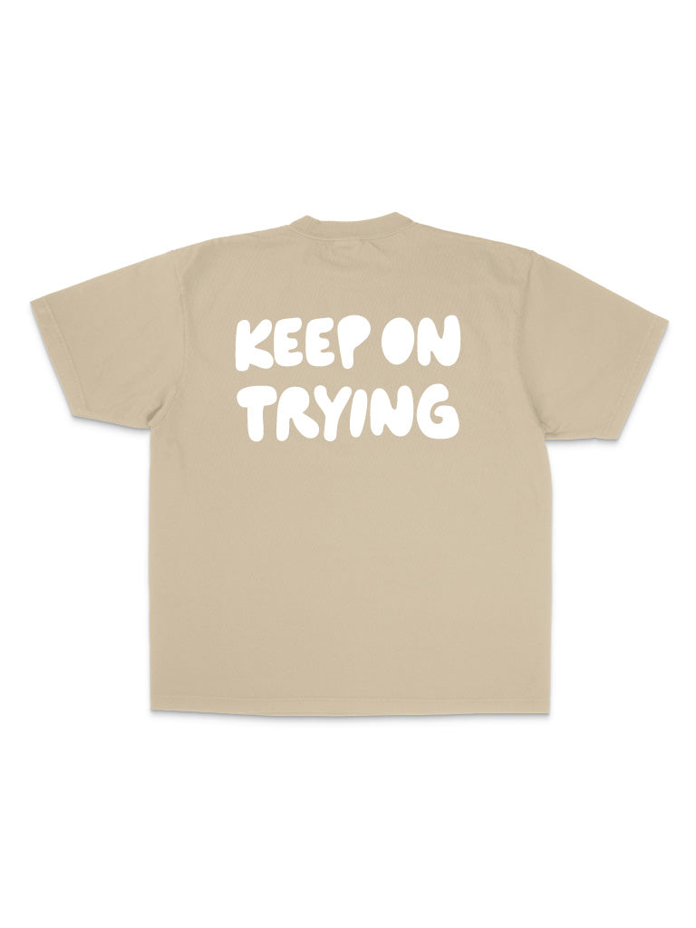 Keep On Trying Oversized Tee - Oatmeal